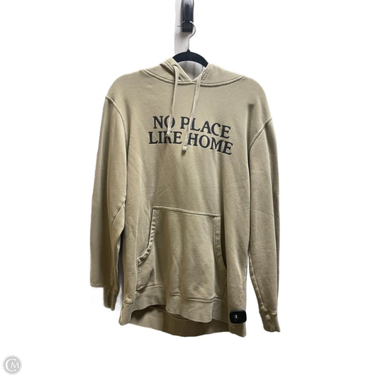 Sweatshirt Hoodie By Clothes Mentor In Tan, Size: M