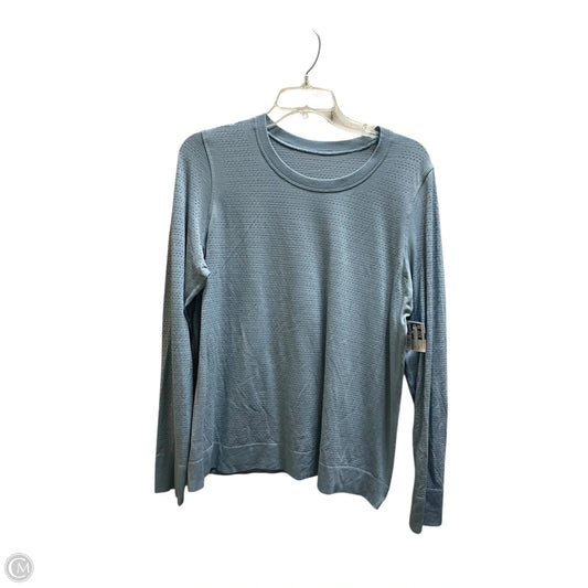 Athletic Top Long Sleeve Collar By Lululemon In Blue, Size: L