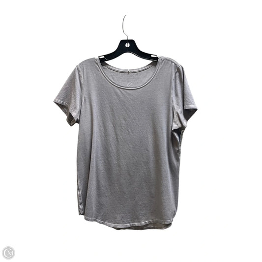 Athletic Top Short Sleeve By Lululemon In Grey, Size: M