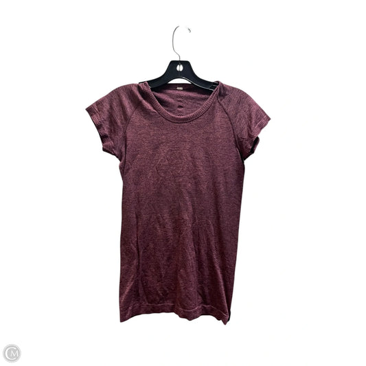 Athletic Top Short Sleeve By Lululemon In Red, Size: 6