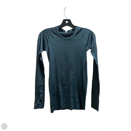 Athletic Top Long Sleeve Collar By Lululemon In Green, Size: 4