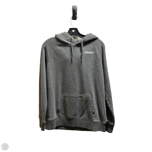 Athletic Sweatshirt Hoodie By Gym Shark In Grey, Size: M