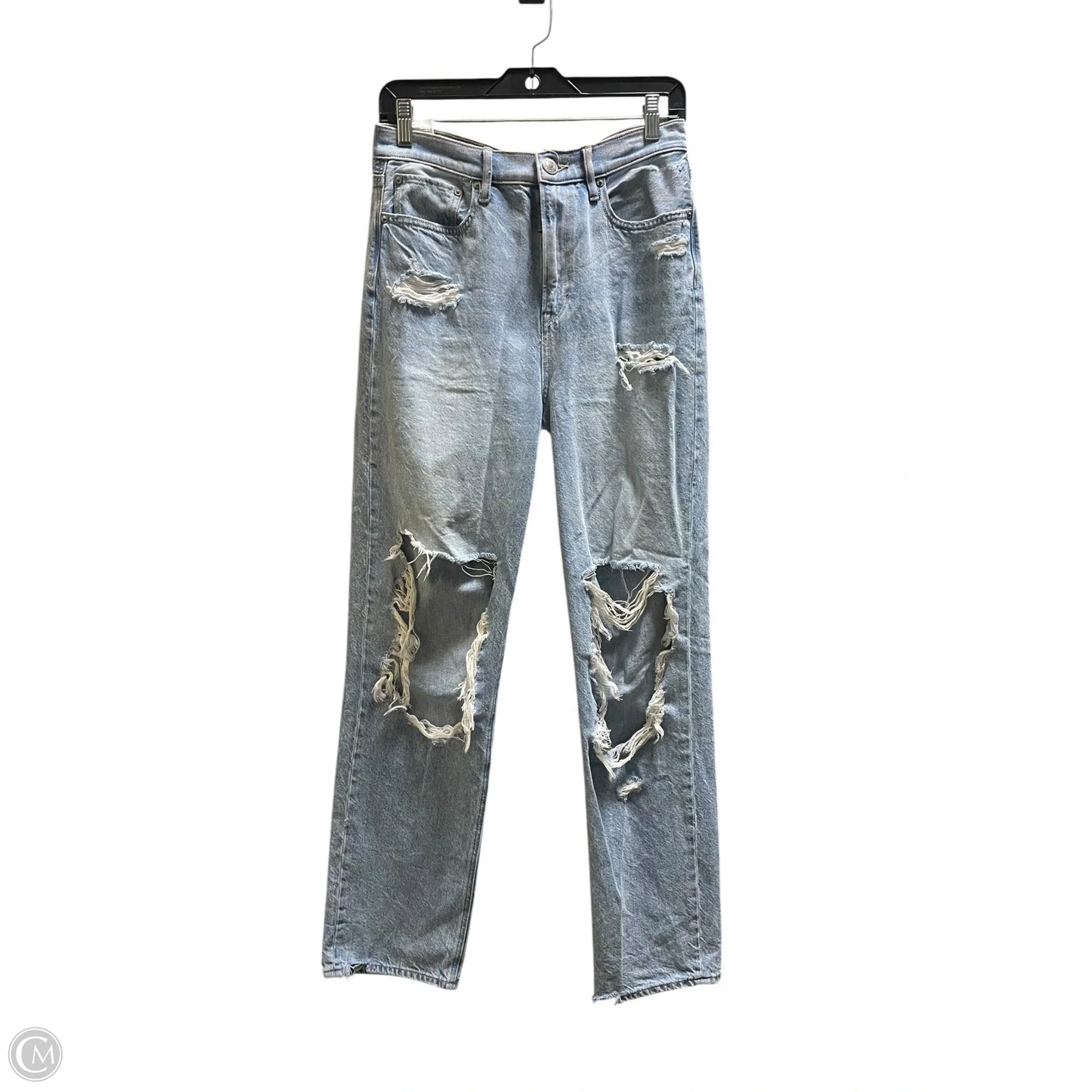 Jeans Straight By American Eagle In Blue Denim, Size: 10l