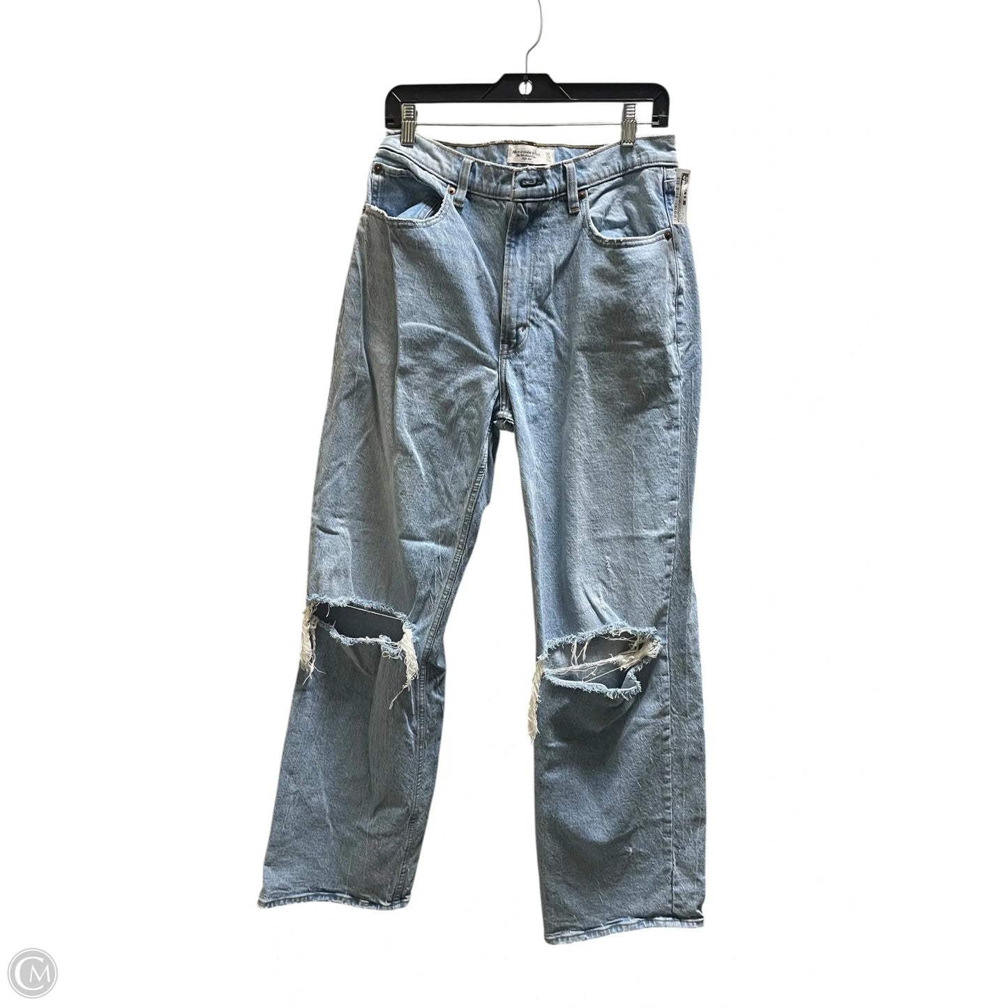 Jeans Straight By Abercrombie And Fitch In Blue Denim, Size: 10