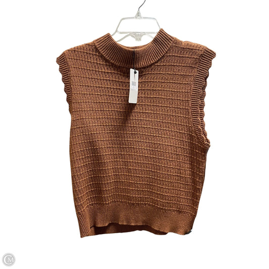 Top Sleeveless By Current Air In Brown, Size: L