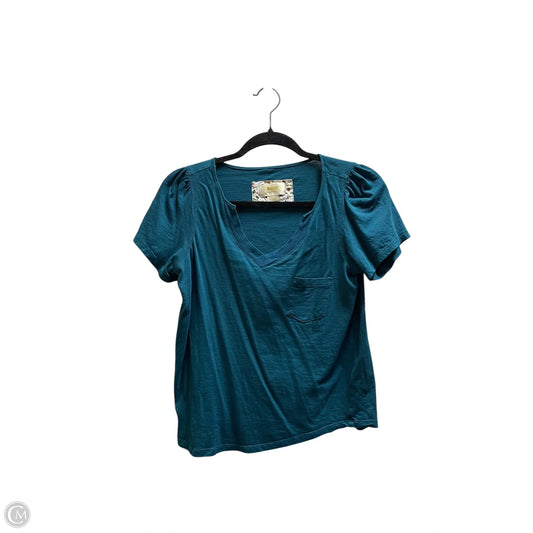 Top Short Sleeve By Magaschoni In Blue, Size: Xs