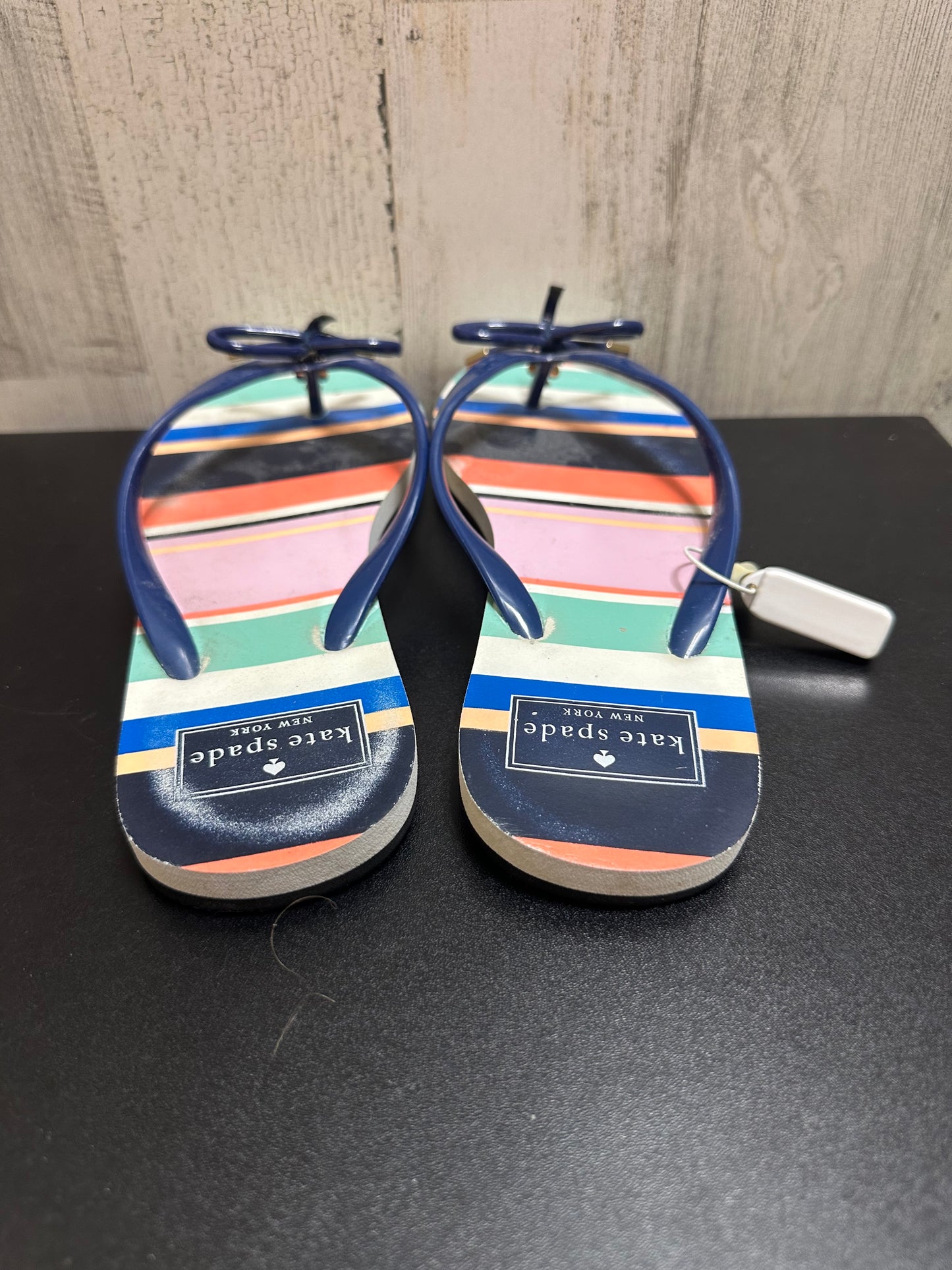 Striped Pattern Sandals Flip Flops Kate Spade, Size 7