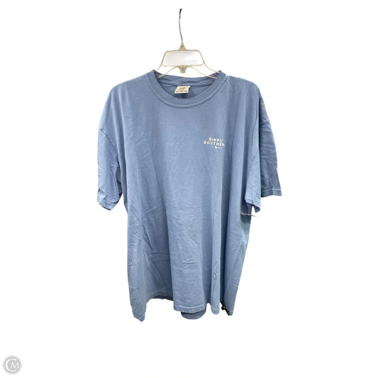 Top Short Sleeve By Comfort Colors In Blue, Size: 2x