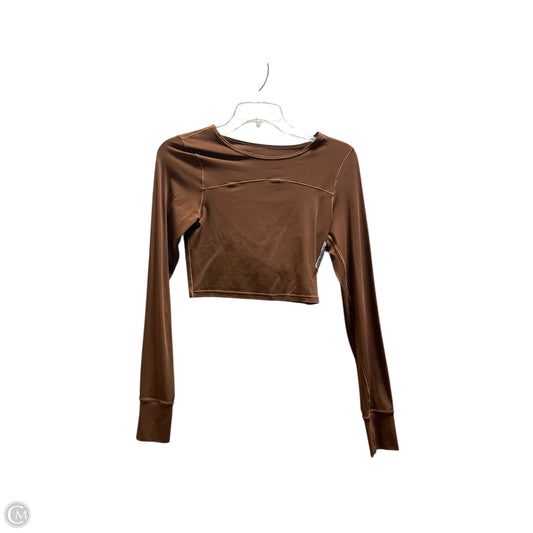 Athletic Top Long Sleeve Collar By Offline By Aerie In Brown, Size: S