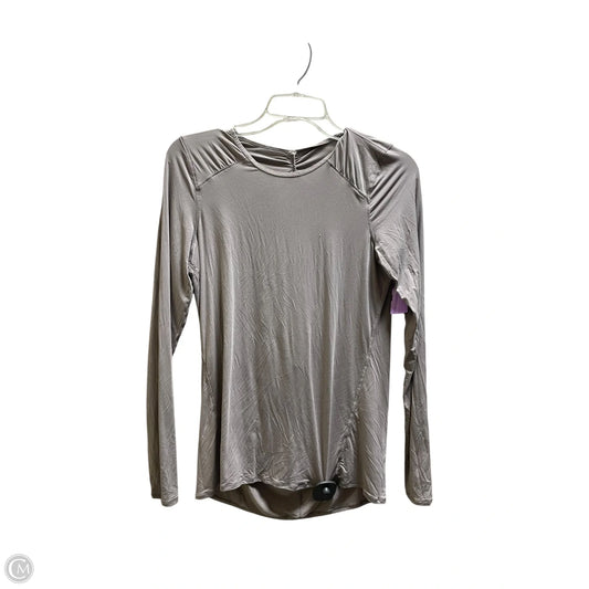 Athletic Top Long Sleeve Collar By Lululemon In Grey, Size: Xs