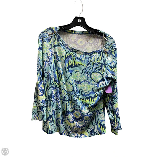 Top Short Sleeve Designer By Lilly Pulitzer In Blue, Size: L