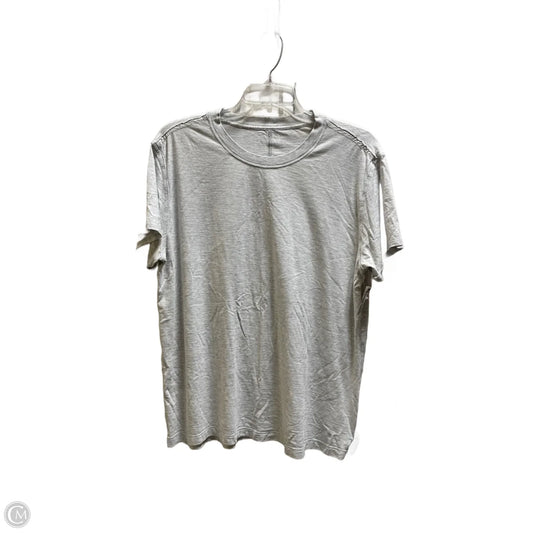 Athletic Top Short Sleeve By Lululemon In Grey, Size: L