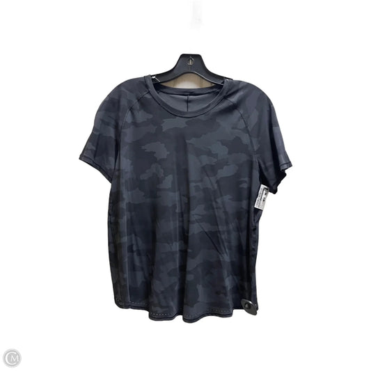 Athletic Top Short Sleeve By Lululemon In Black, Size: M