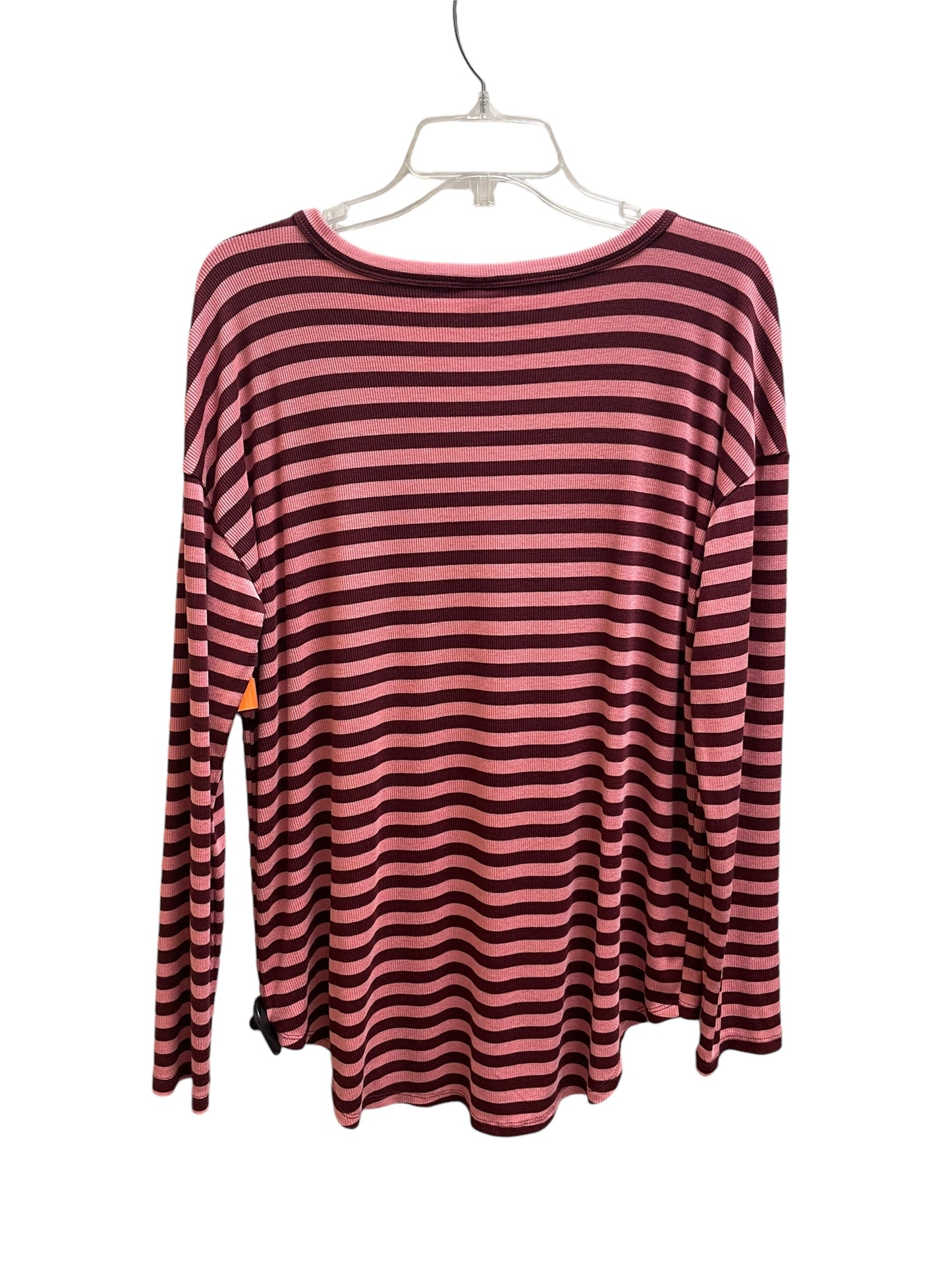 Top Long Sleeve By Lou And Grey In Striped Pattern, Size: L