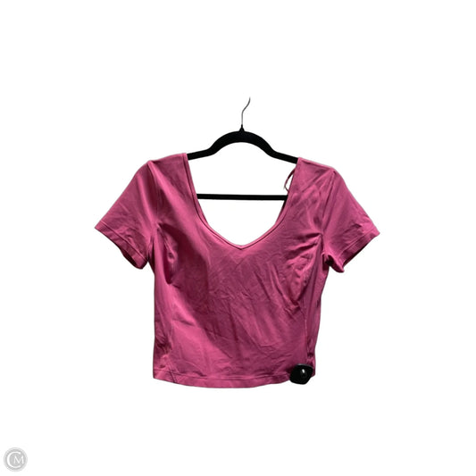 Athletic Top Short Sleeve By Lululemon In Pink, Size: 8