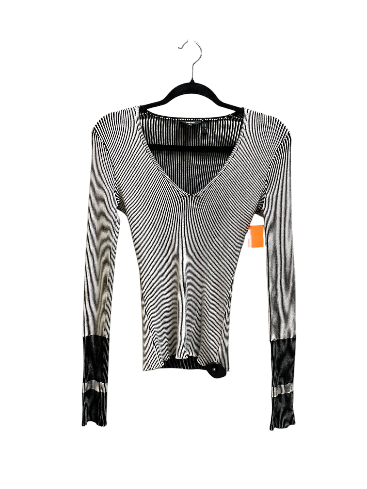 Top Long Sleeve By Theory In Grey, Size: S