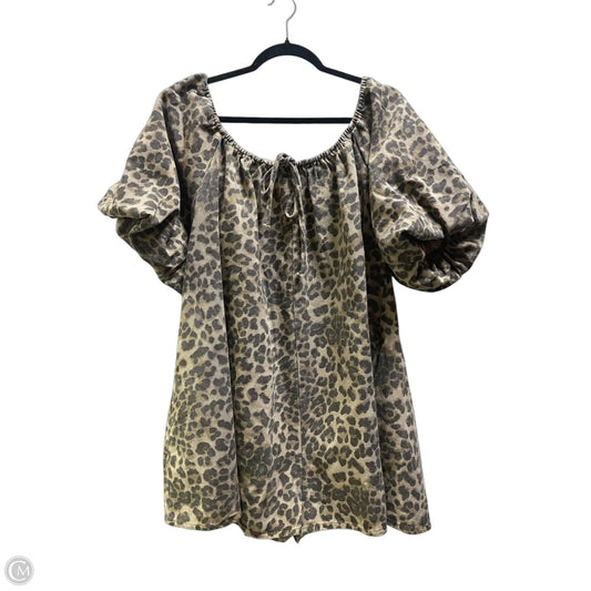 Romper By Fashion Nova In Animal Print, Size: Xl