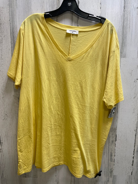 Top Short Sleeve By Zenana Outfitters In Yellow, Size: 2x