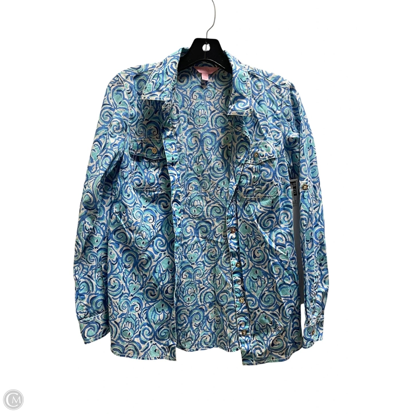 Top Long Sleeve Designer By Lilly Pulitzer In Blue, Size: S