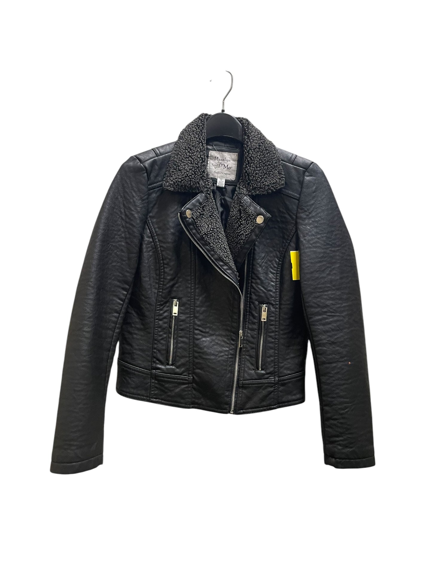 Jacket Leather By Clothes Mentor In Black, Size: M