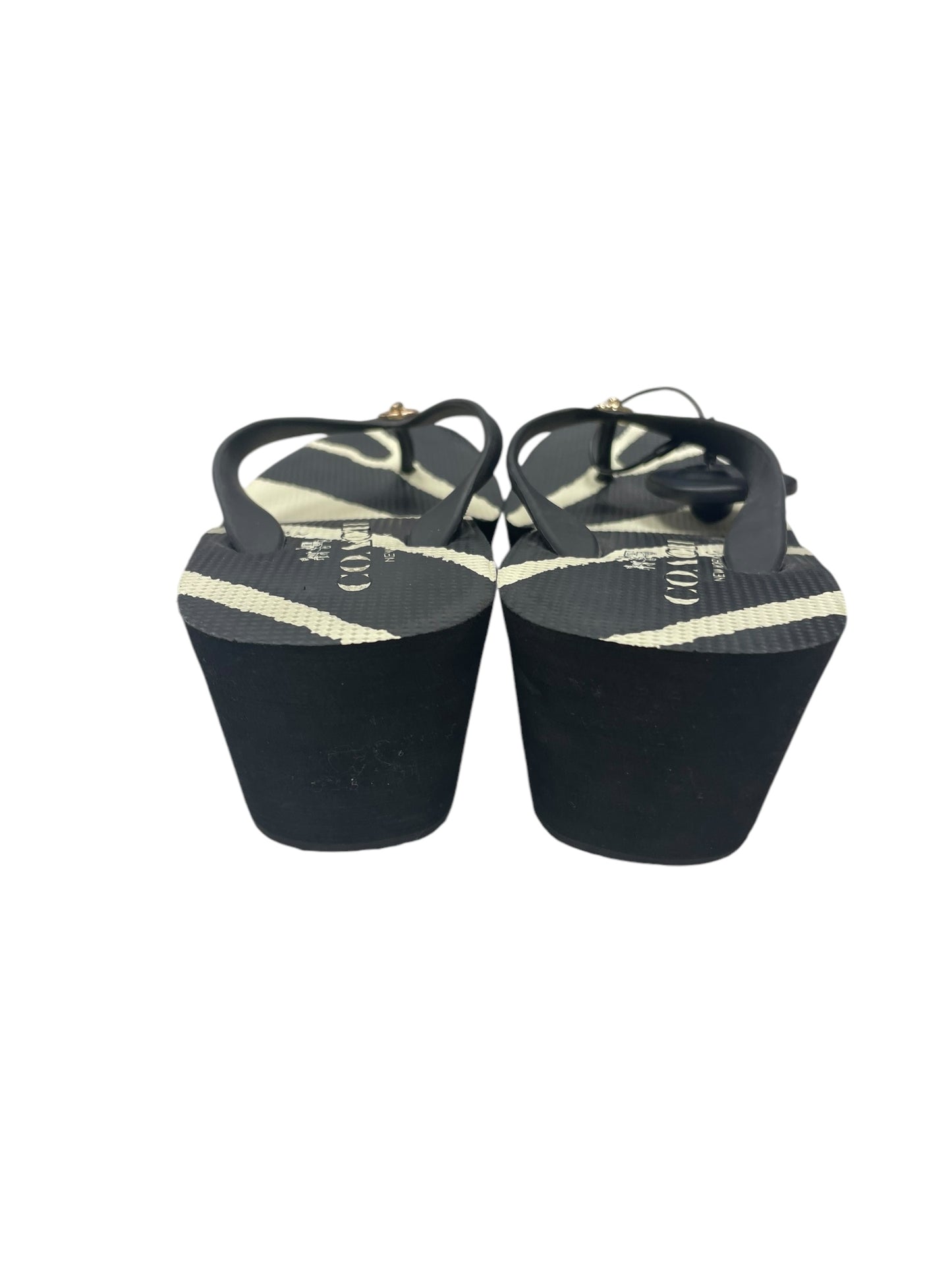 Sandals Flip Flops By Coach In Black, Size: 7