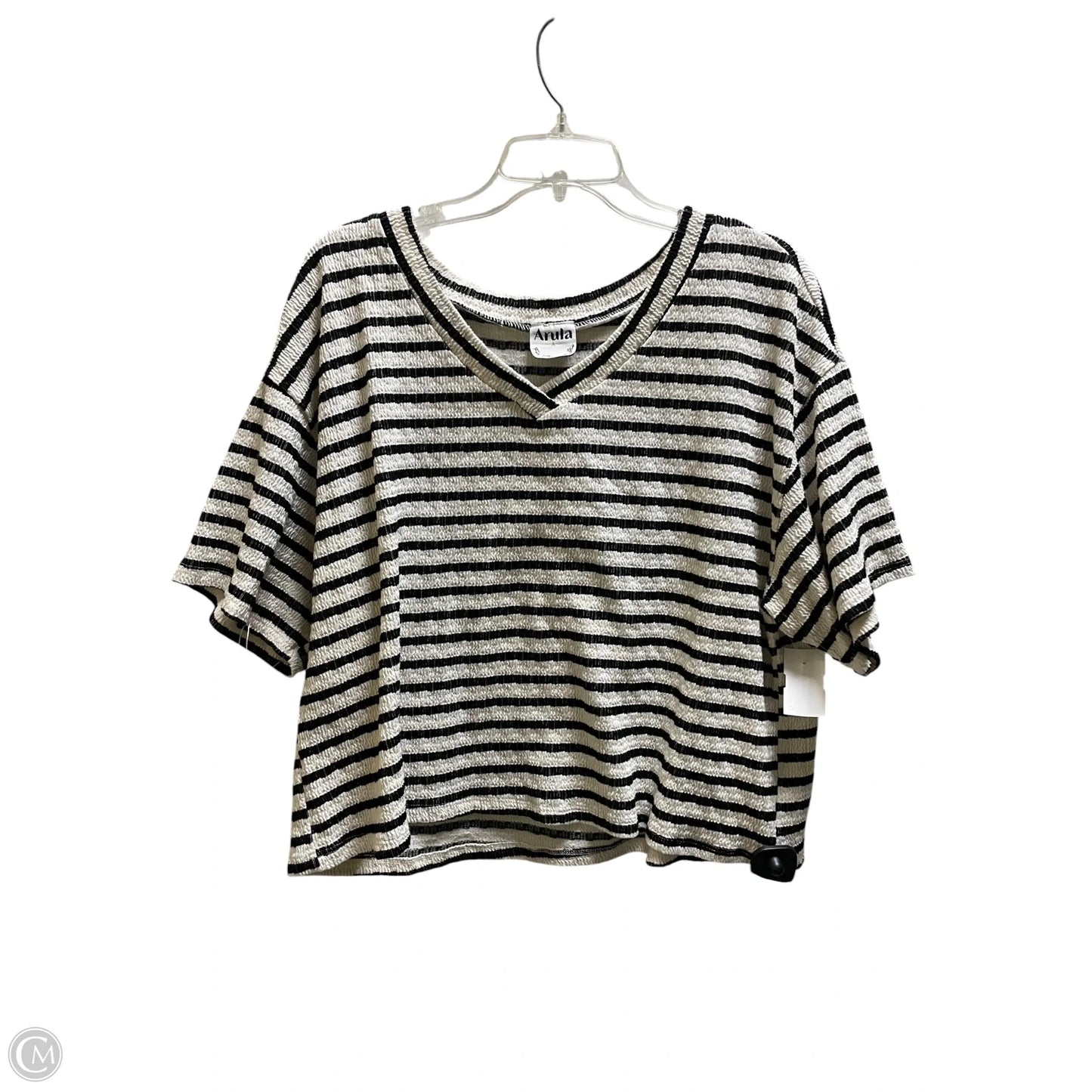 Top Short Sleeve By Arula In Striped Pattern, Size: 1x