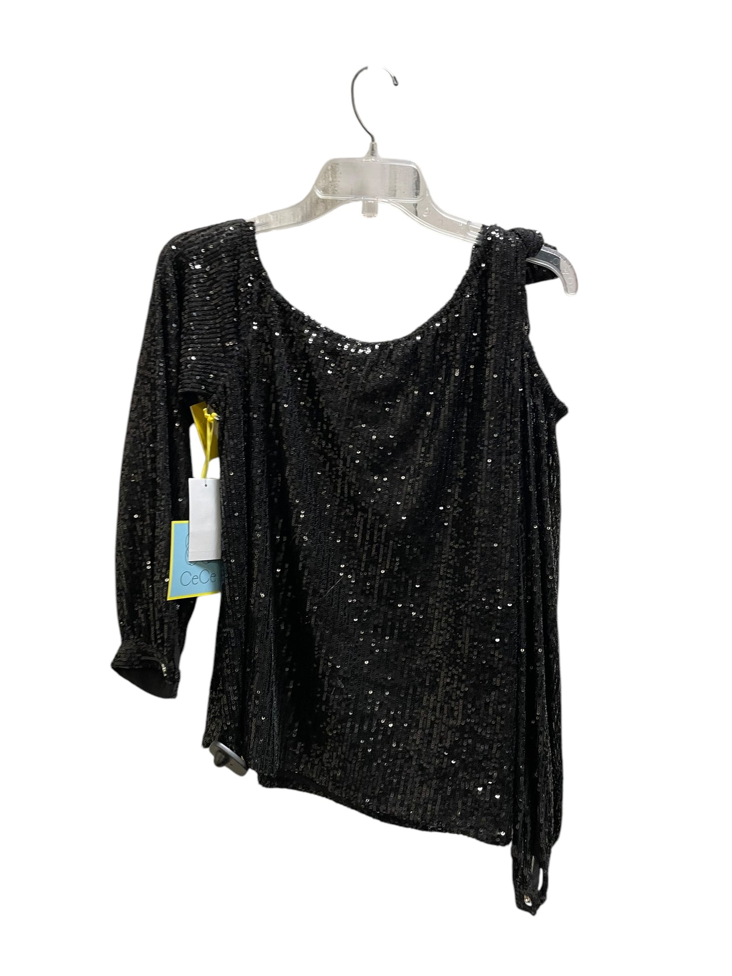 Top Long Sleeve By Cece In Black, Size: M