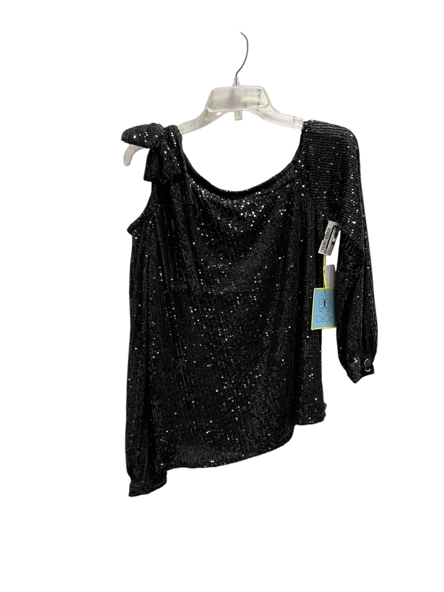 Top Long Sleeve By Cece In Black, Size: M