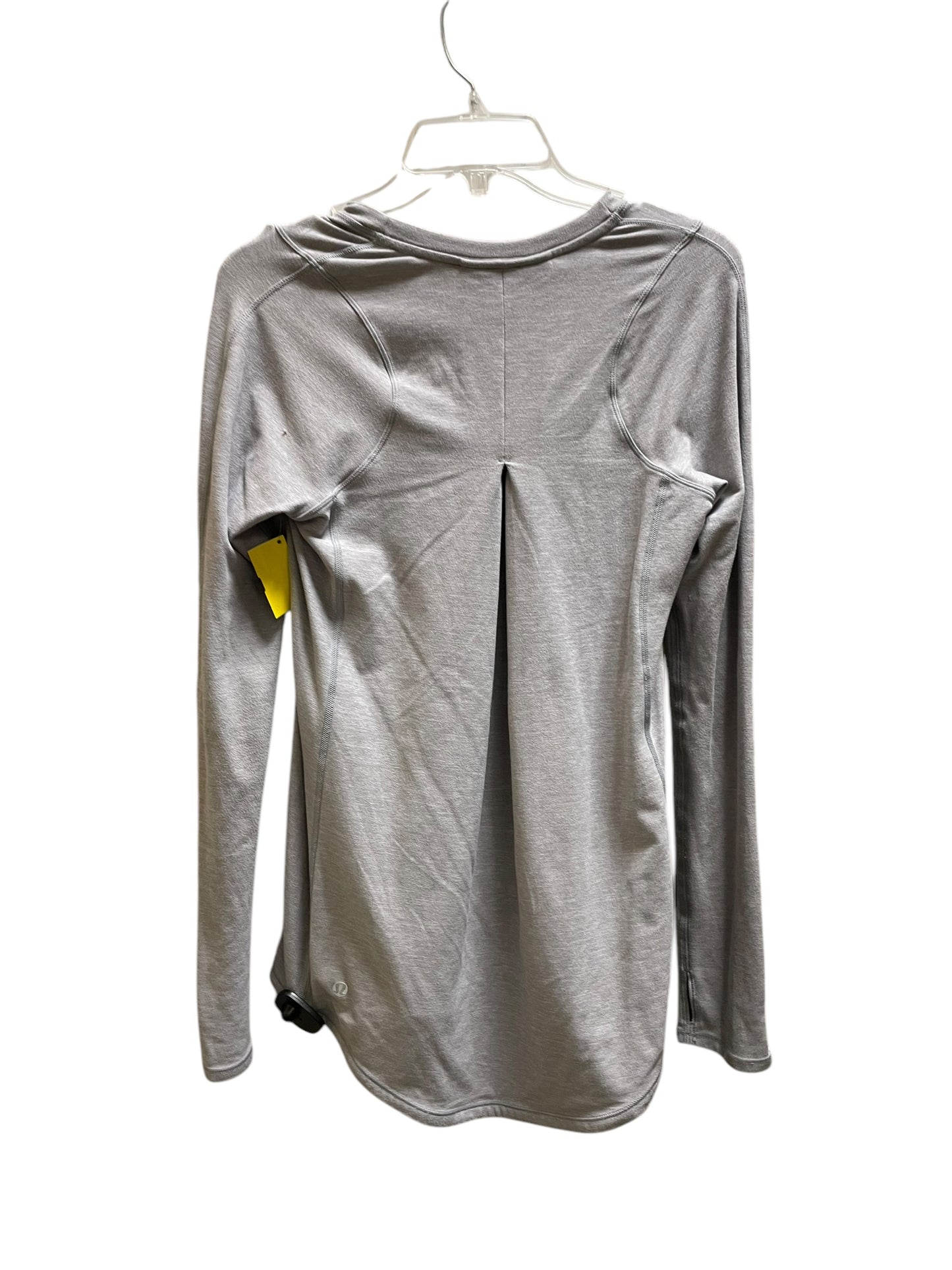 Athletic Top Long Sleeve Collar By Lululemon In Grey, Size: M