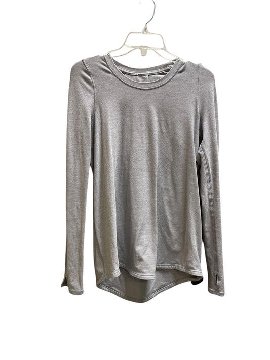 Athletic Top Long Sleeve Collar By Lululemon In Grey, Size: M