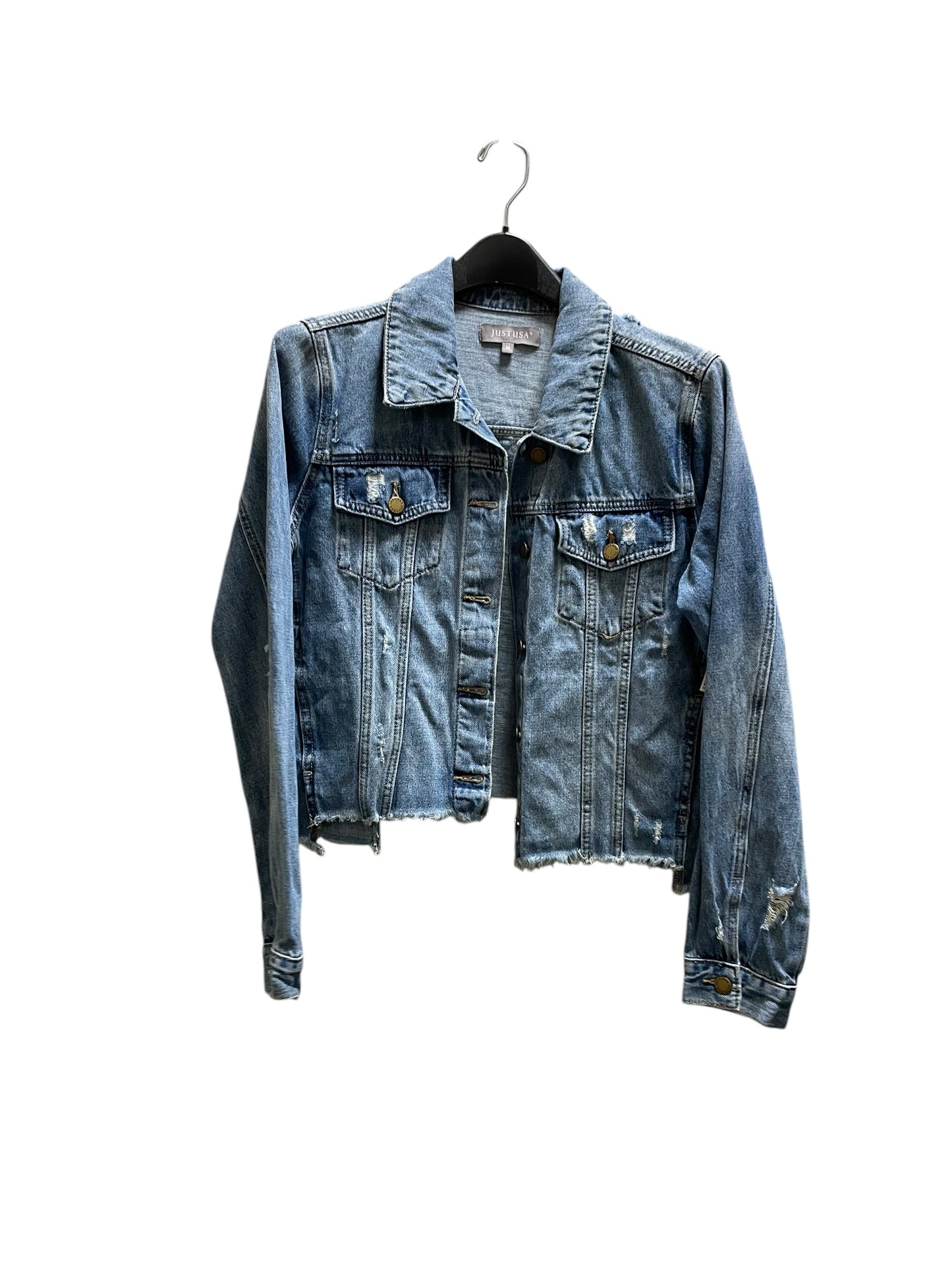 Jacket Denim By Clothes Mentor In Blue Denim, Size: M