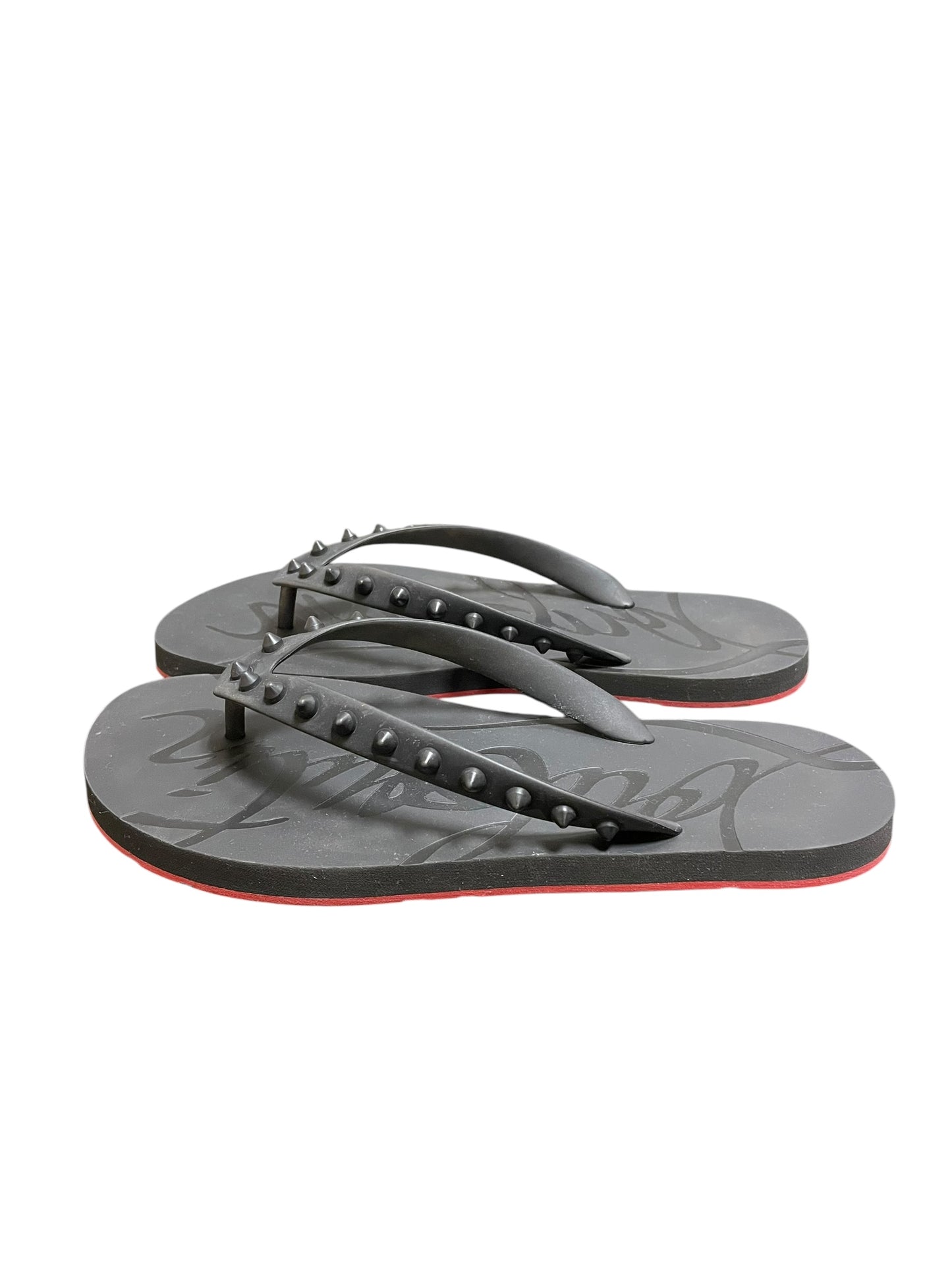 Sandals Flip Flops By Christian Louboutin In Black, Size: 11