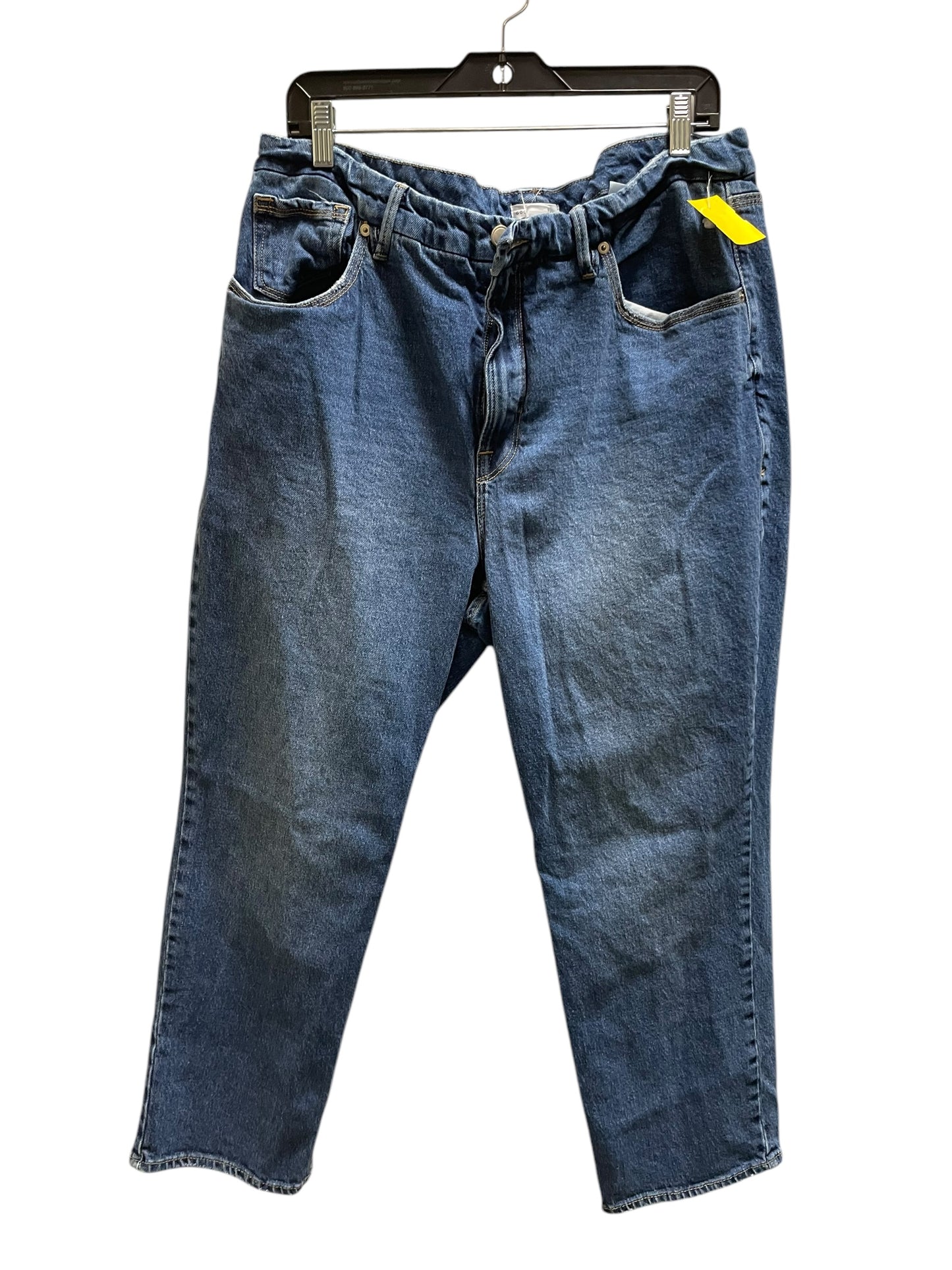 Jeans Boot Cut By Good American In Blue Denim, Size: L