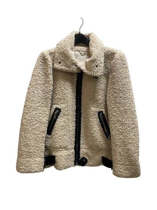 Coat Faux Fur & Sherpa By Zara Women In Tan, Size: Xs