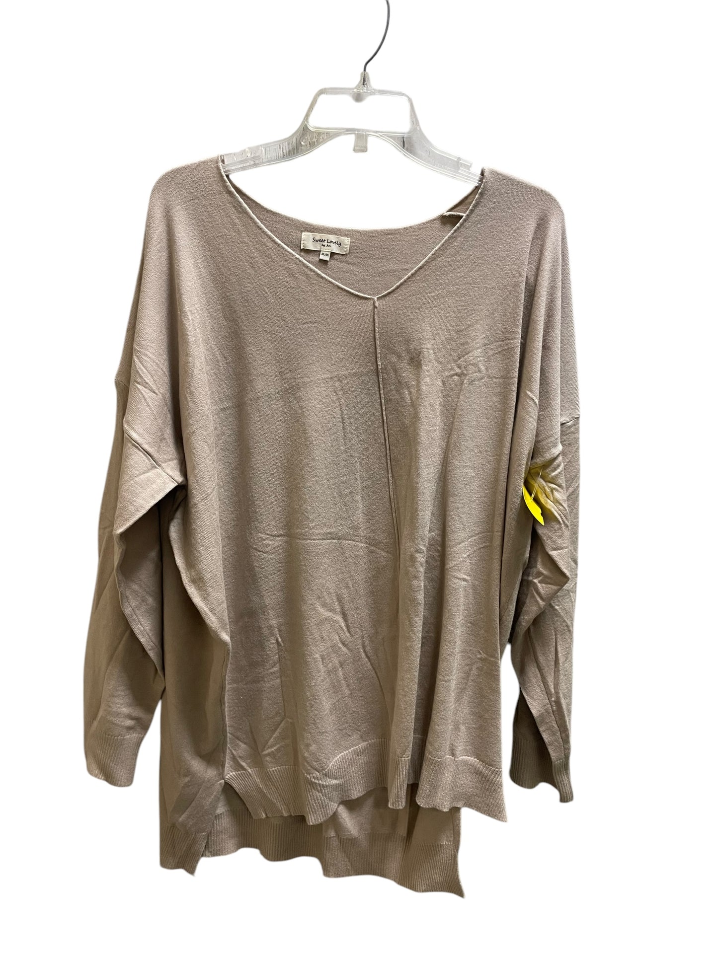 Top Long Sleeve By Clothes Mentor In Tan, Size: 2x