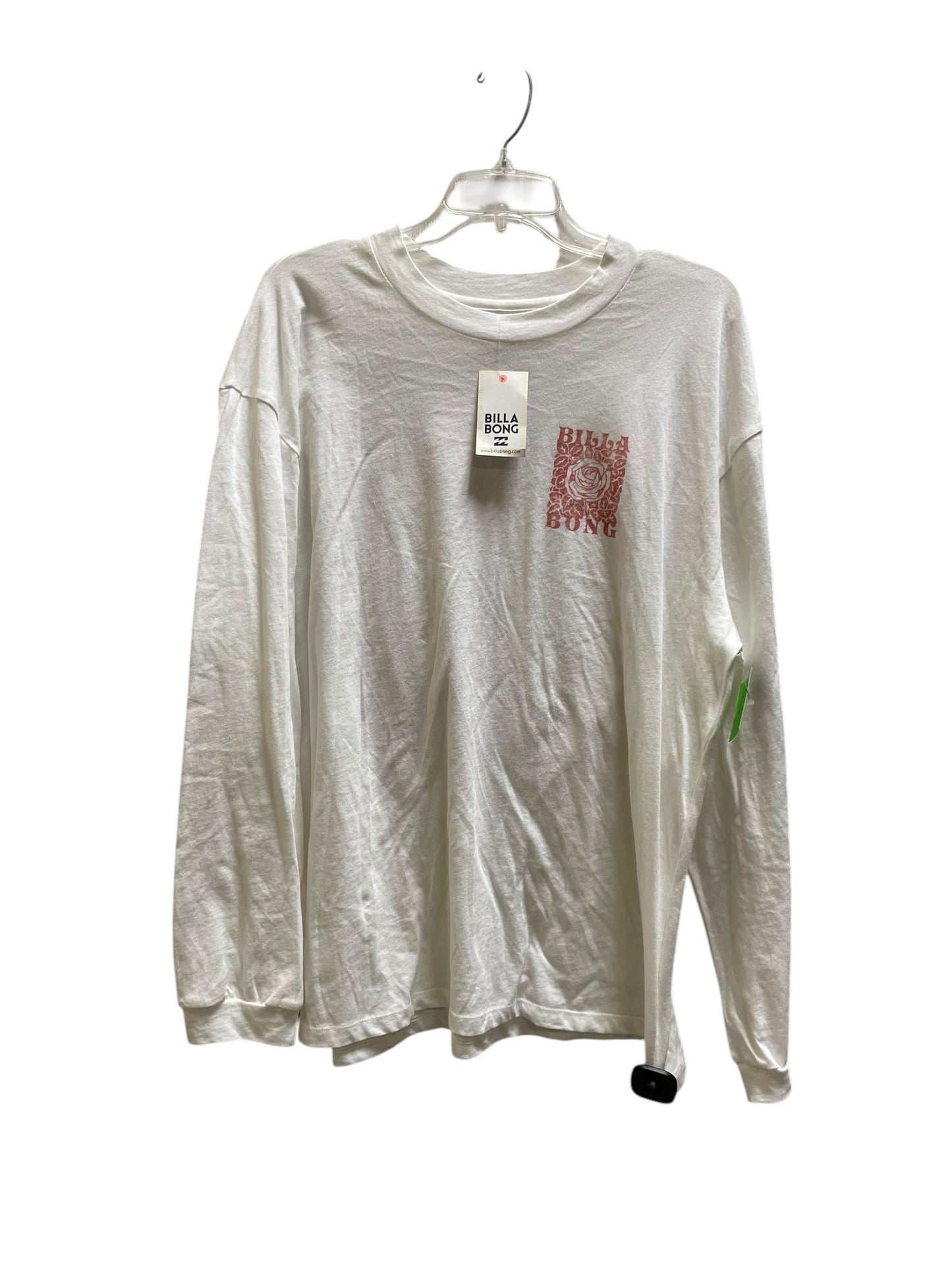 Top Long Sleeve By Billabong In White, Size: Xl