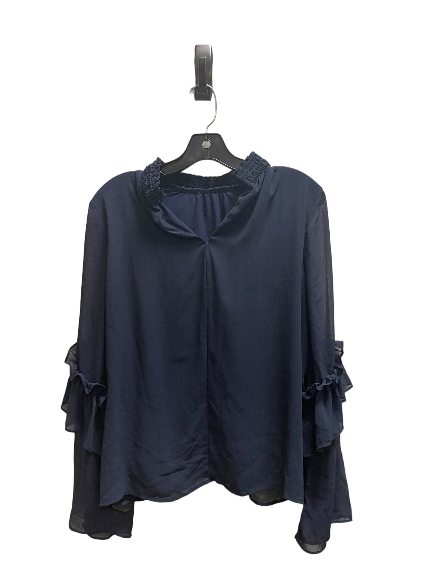 Top Long Sleeve By Lush In Navy, Size: S