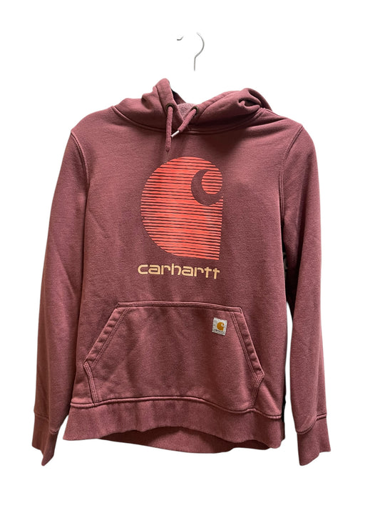 Sweatshirt Hoodie By Carhartt In Maroon, Size: M