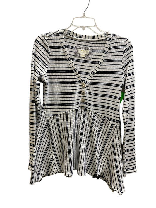 Top Long Sleeve By Anthropologie In Striped Pattern, Size: Xs