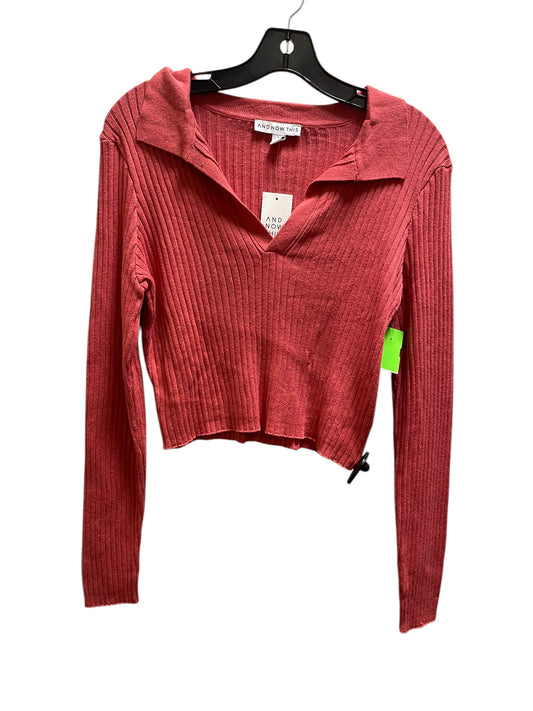 Top Long Sleeve By Clothes Mentor In Red, Size: L