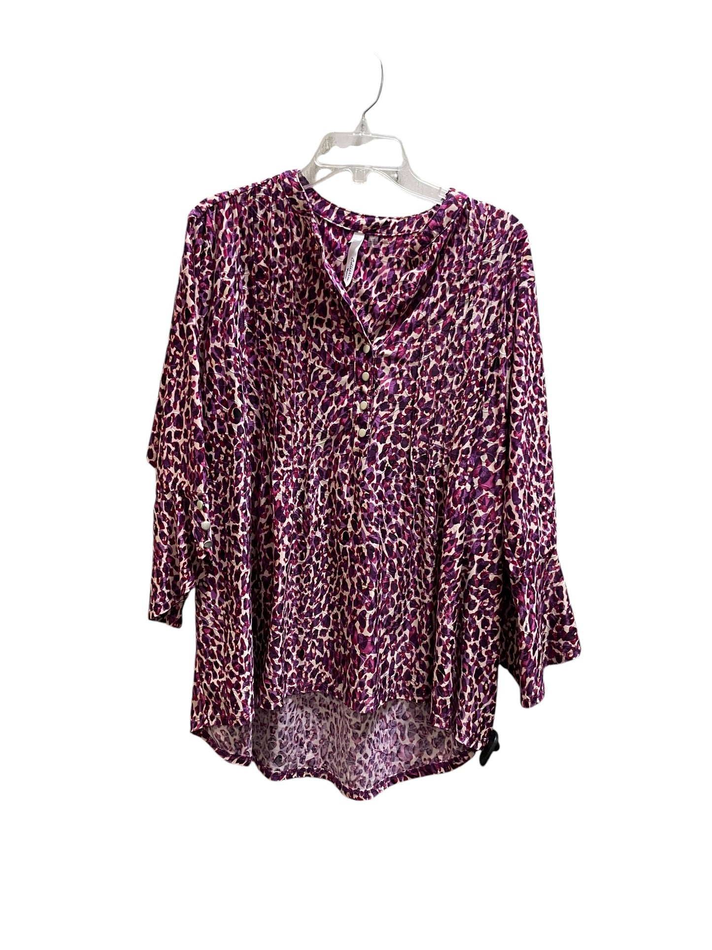 Top Long Sleeve By Ny Collection In Purple, Size: 3x