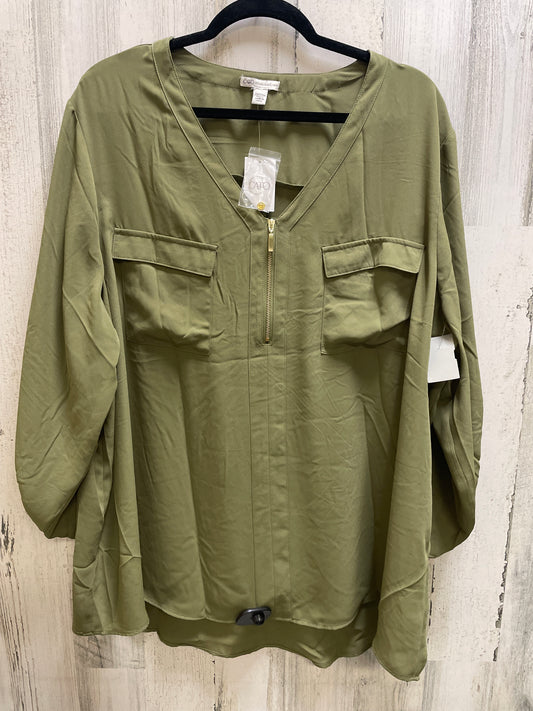 Top Short Sleeve By Cato In Green, Size: 3x