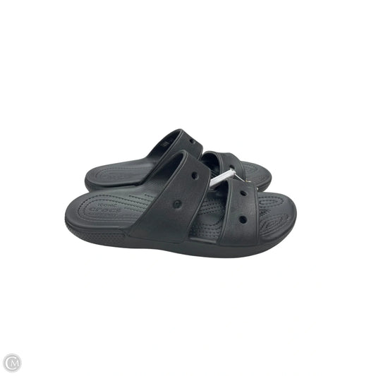 Sandals Flats By Crocs In Black, Size: 8