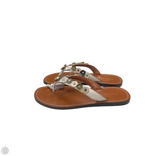 Sandals Designer By Coach In White, Size: 6.5