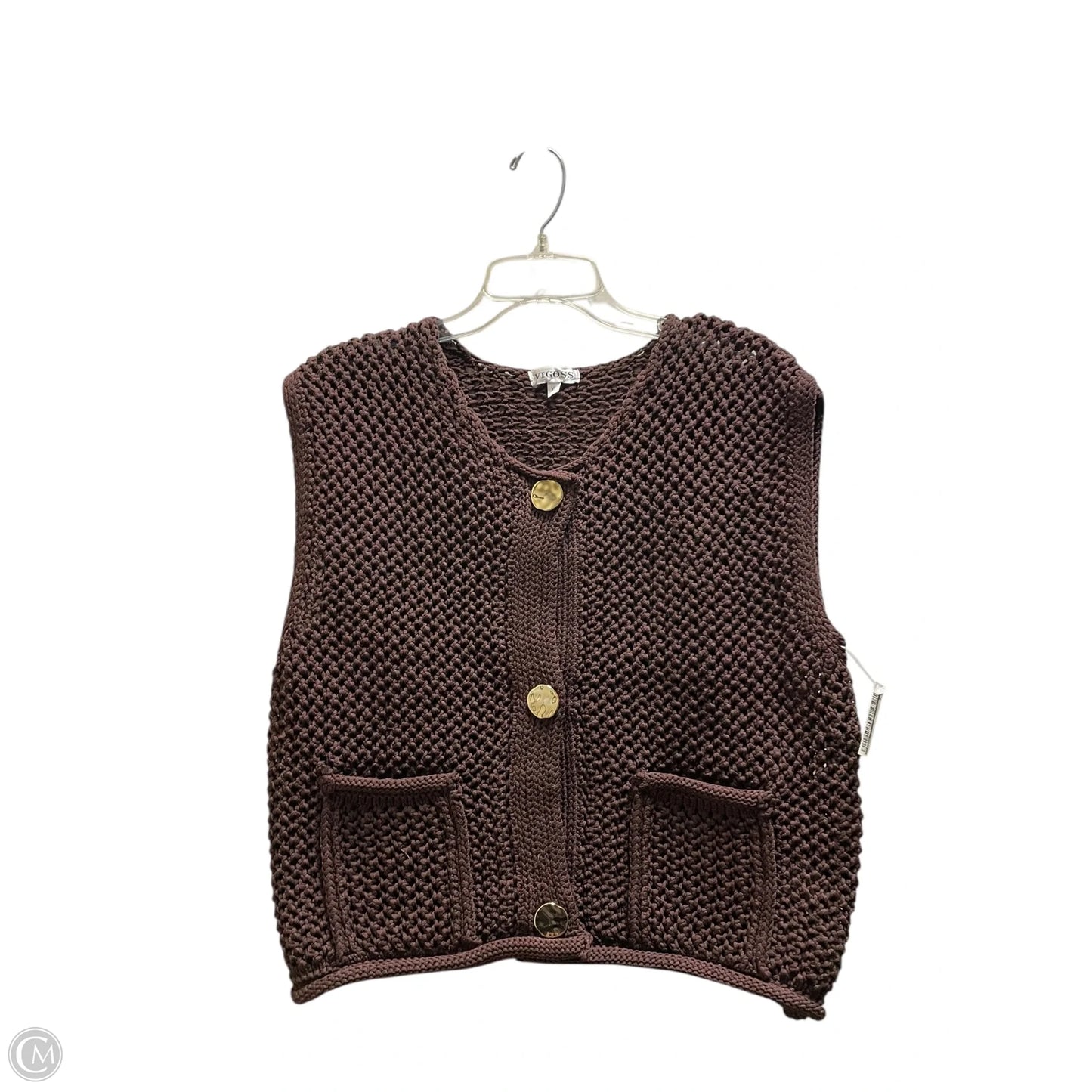 Vest Sweater By Vigoss In Brown, Size: Xl