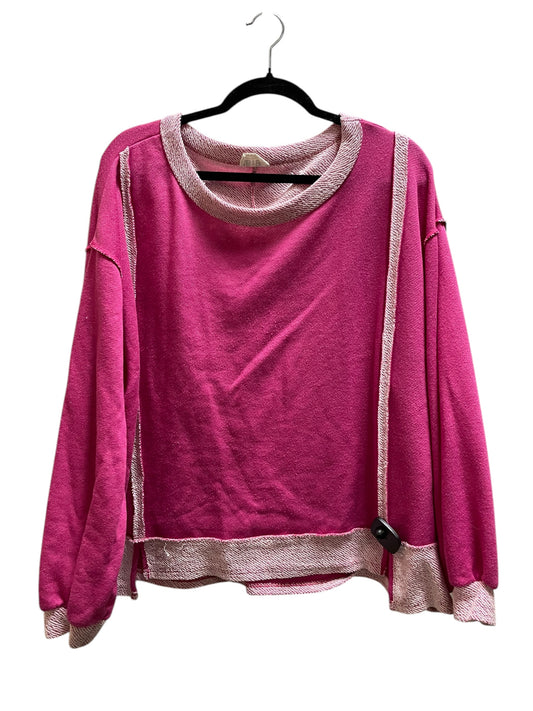 Sweatshirt Crewneck By Bibi In Pink, Size: M