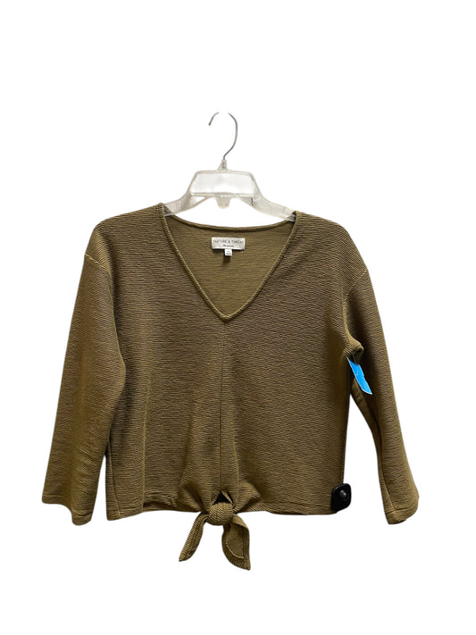 Top Long Sleeve By Madison In Green, Size: Xs