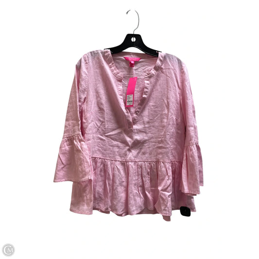 Top Long Sleeve Designer By Lilly Pulitzer In Pink, Size: S