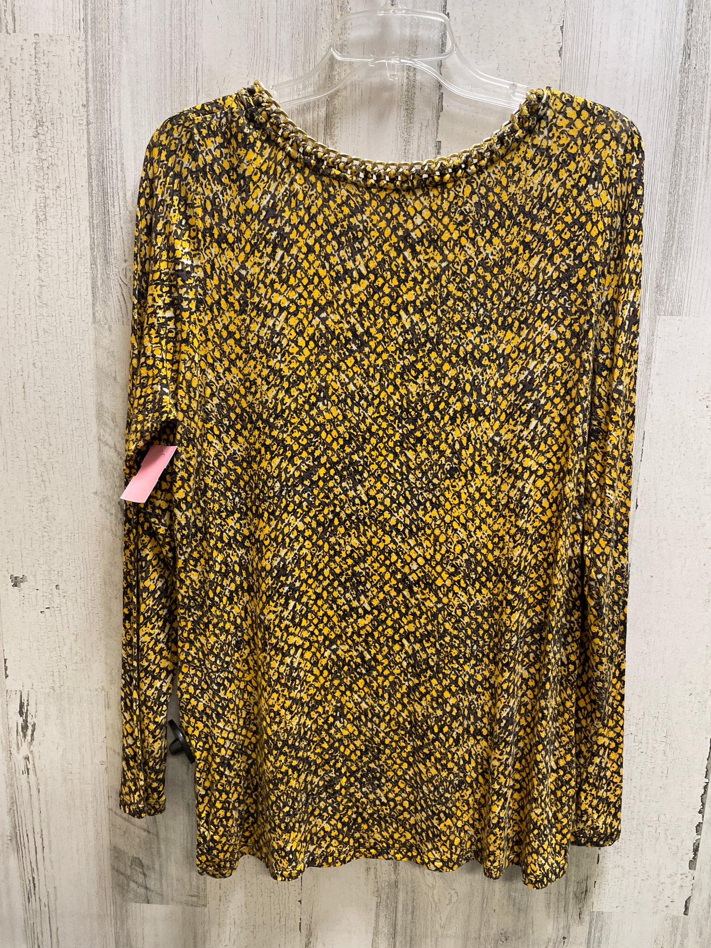 Top Long Sleeve By Michael By Michael Kors In Yellow, Size: L