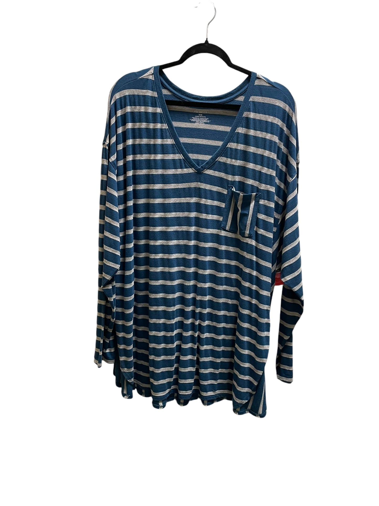 Top Long Sleeve By Lane Bryant In Blue, Size: 4x